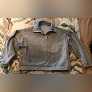 Gray Collared Shirt with White Trim, size L